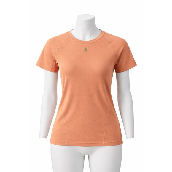 RHONE Tops - RHONE Womens M Orange Haze Breakaway Ribbed Tee GOLD FUSION Athletic